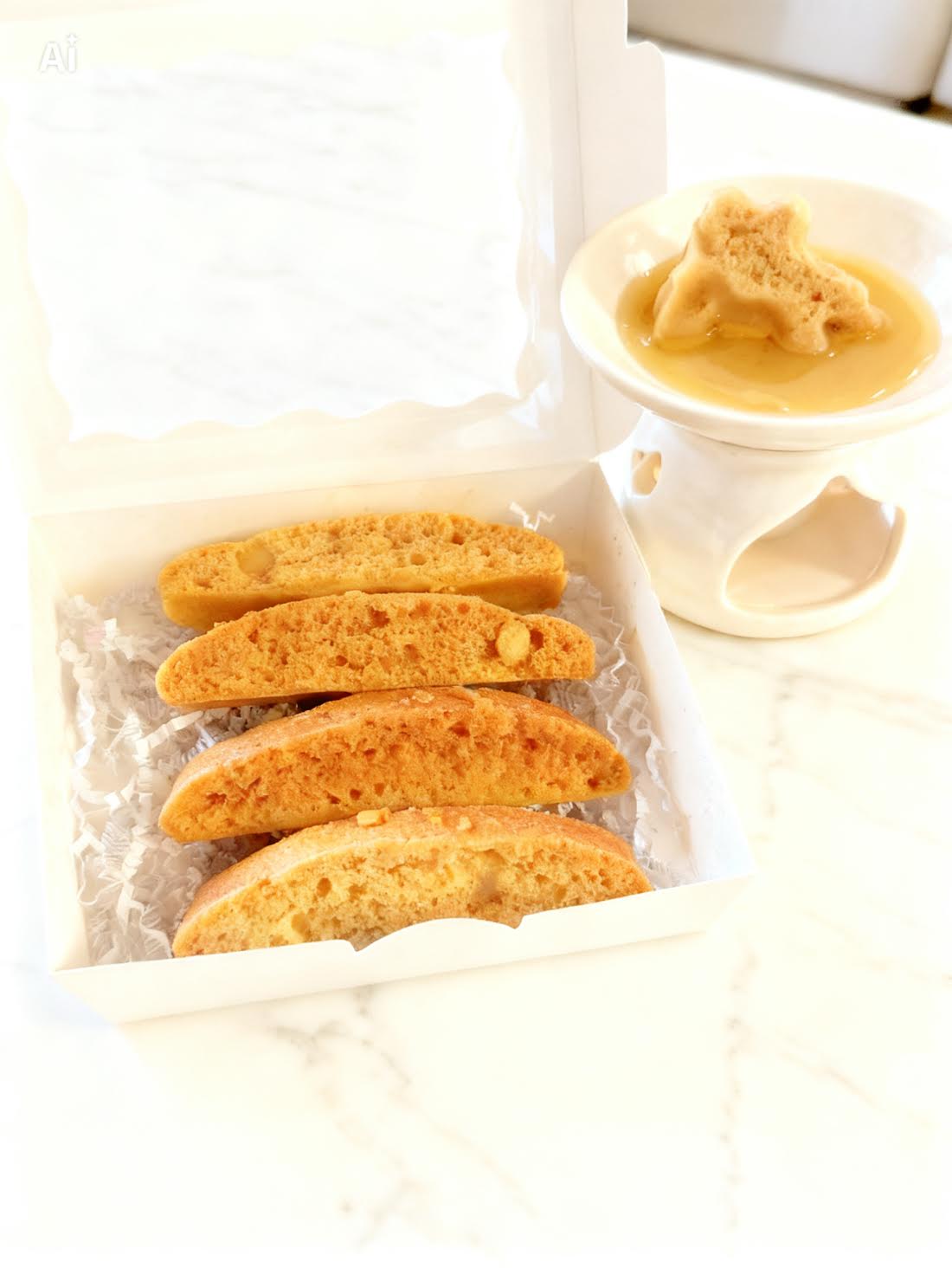 Almond Crumble   (Scented in Biscotti Cookie)  Realistic Wax Melt 6.4 oz   4 Per Container