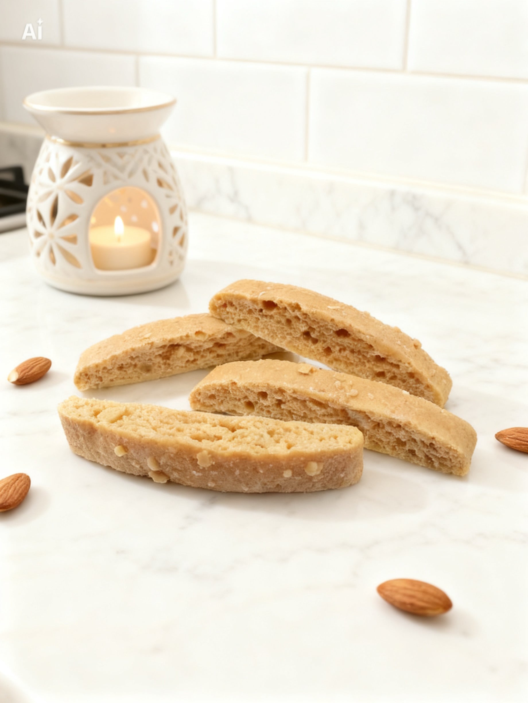 Almond Crumble   (Scented in Biscotti Cookie)  Realistic Wax Melt 6.4 oz   4 Per Container